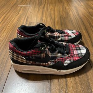 NIKE AIR MAX 1 PLAID RED TARTAN 5.5W / 4M